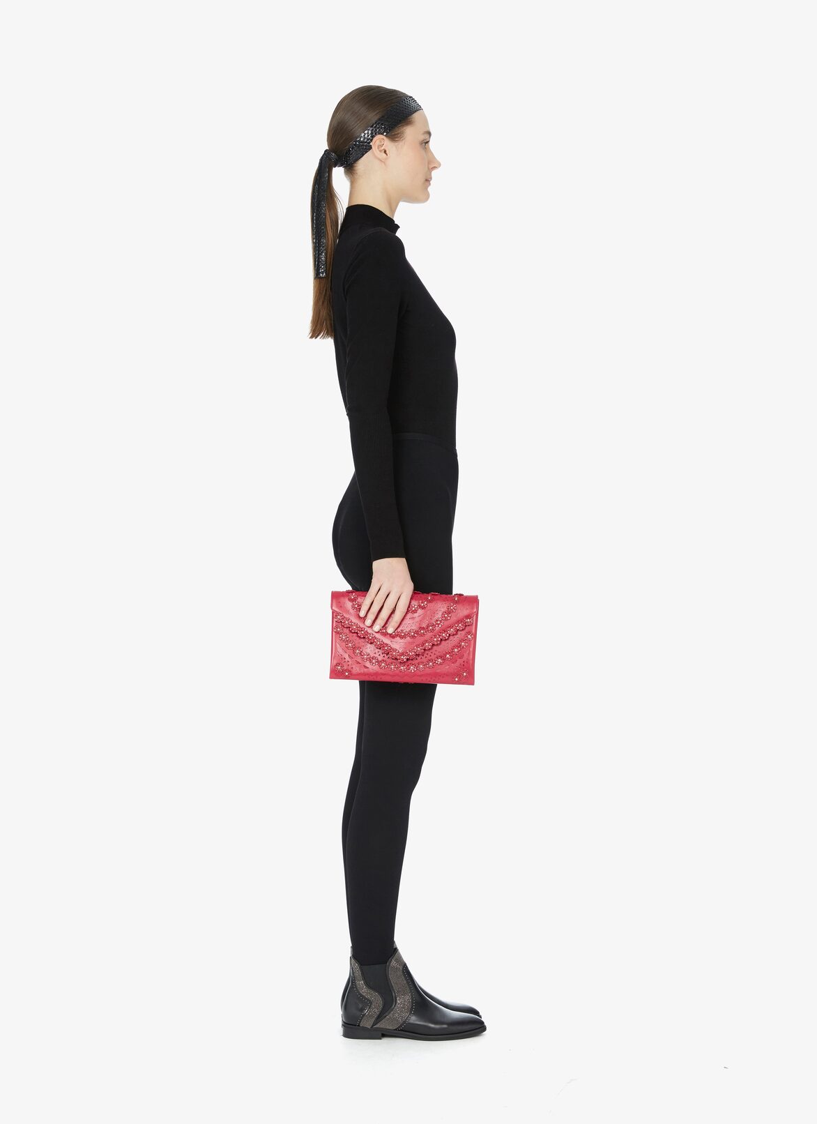 OUM CL+ELAPHE N.VIENNE FLEUR LAQUE ALAÏA  OUM CL+ELAPHE N.VIENNE FLEUR LAQUE ROSSO VERNICE